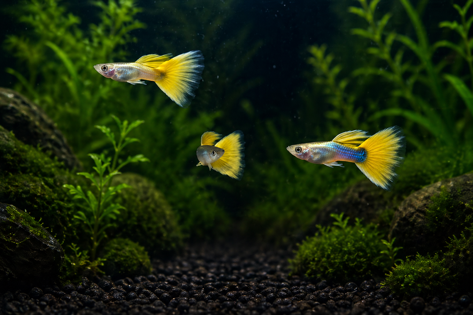 Gold Pingu (Yellow Tuxedo) Guppy